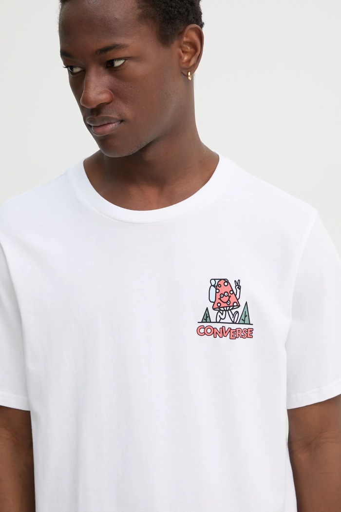 Converse t-shirt bawełniany beżowy 10027097.A02