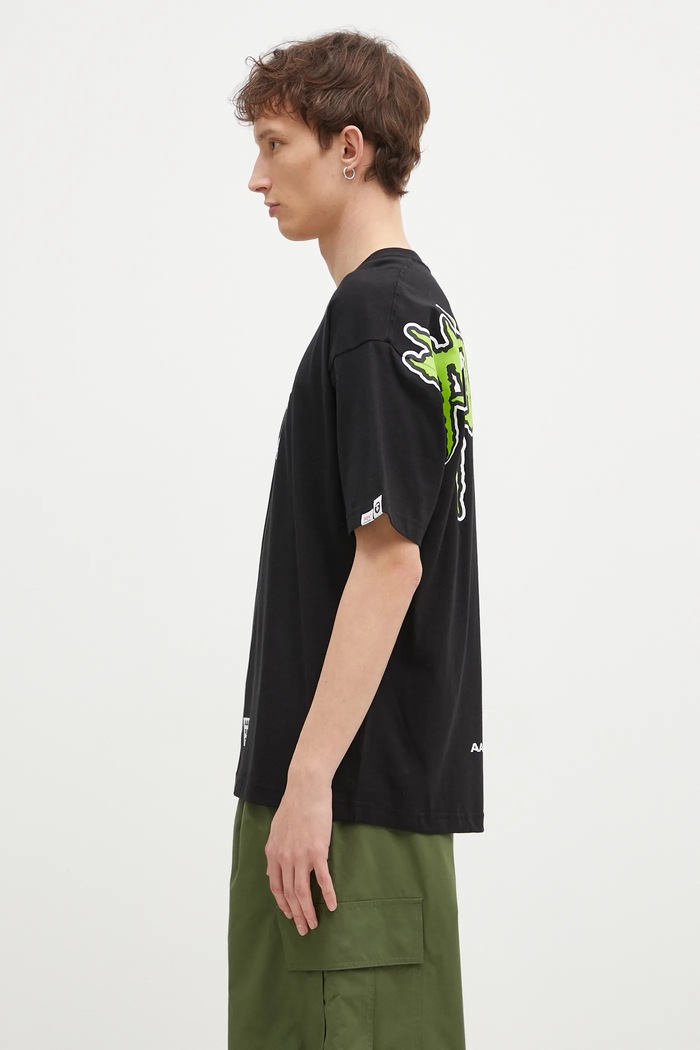 Βαμβακερό μπλουζάκι AAPE Theme Main AAPTEM1555XXN μαύρο AW24