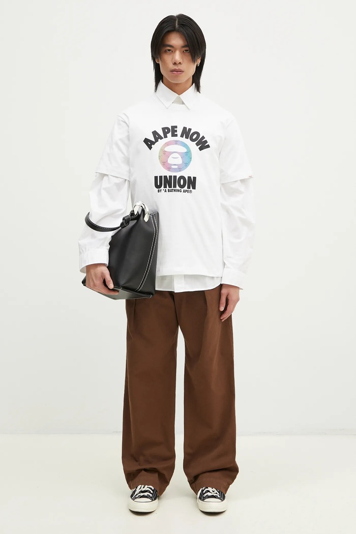Хлопковая футболка AAPE Moon Face Logo AAPTEM1561XXN белый