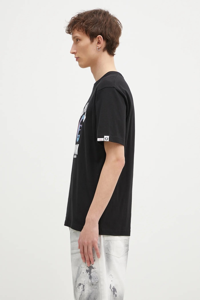 Хлопковая футболка AAPE Moon Face Logo AAPTEM1561XXN чёрный AW24