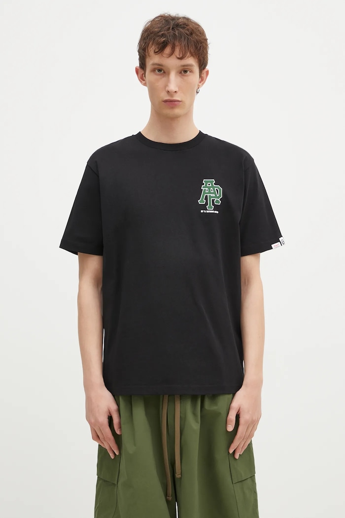 Bavlněné tričko AAPE Basic relaxed černá AAPTEM1562XXN