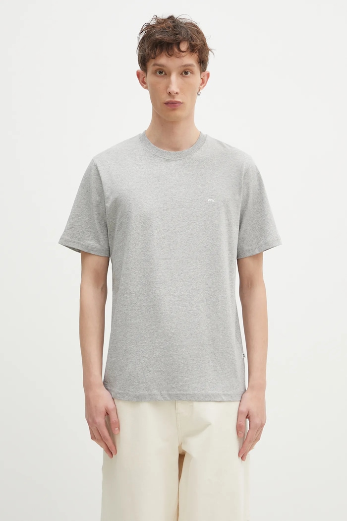 Wood Wood t-shirt in cotone Essential Sami classic regolare grigio 30250245