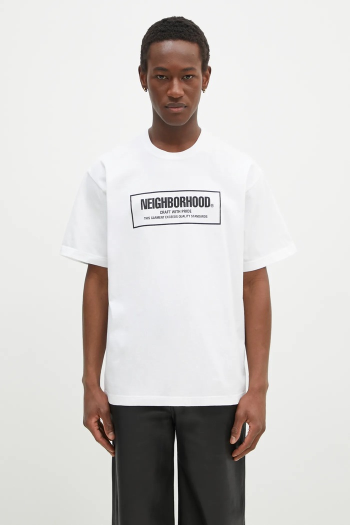 NEIGHBORHOOD cotton t-shirt Tee SS - 1 regular white 242PCNH.ST01