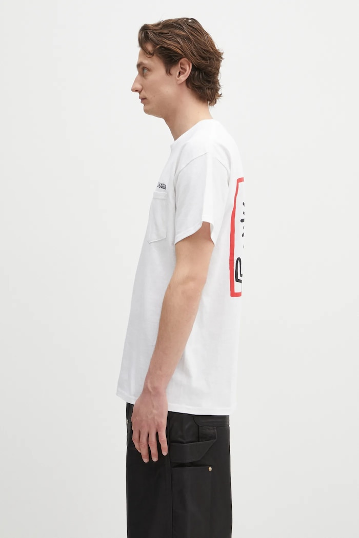 Wacko Maria tricou din bumbac x Keith Haring KH.WM.TEE01 alb AW24