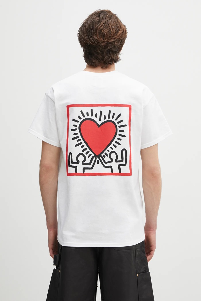 Îmbrăcăminte Wacko Maria tricou din bumbac x Keith Haring KH.WM.TEE01 alb