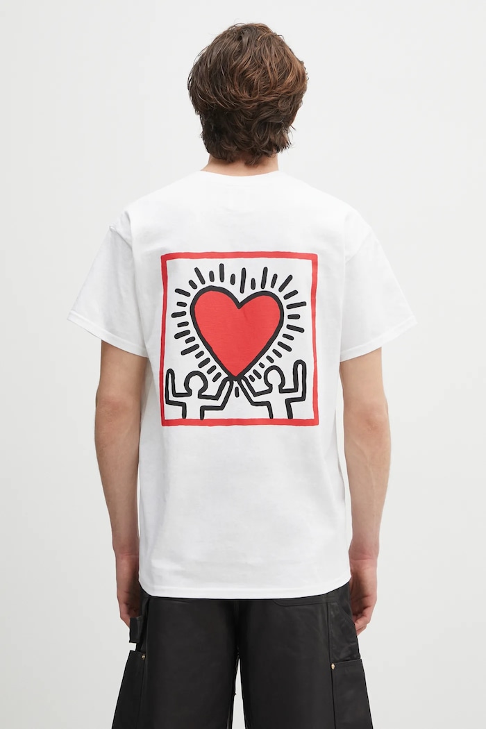 Îmbrăcăminte Wacko Maria tricou din bumbac x Keith Haring KH.WM.TEE01 alb