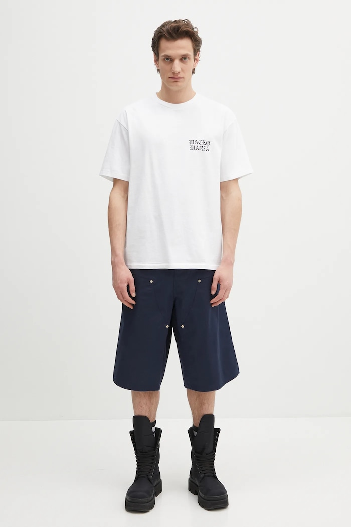 Bavlněné tričko Wacko Maria Washed Heavy Weight 24FW.WMT.WT02 bílá