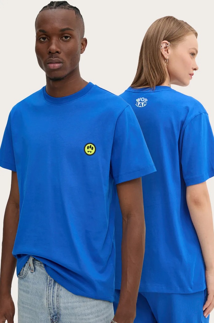Barrow t-shirt bawełniany nadruk niebieski F4BWUATH139