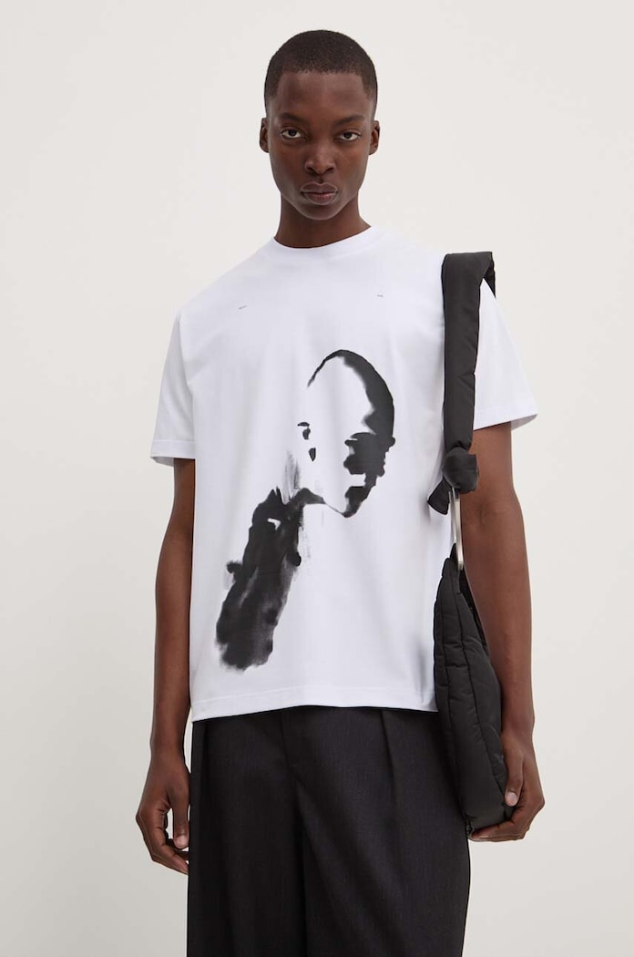 Heliot Emil t-shirt bawełniany nadruk biały HE.M.09.041.C07