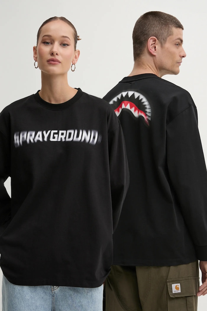Sprayground Longsleeve din bumbac negru SP624