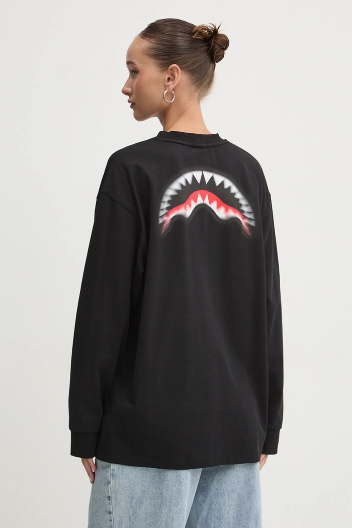 Longsleeve din bumbac Sprayground negru SP624