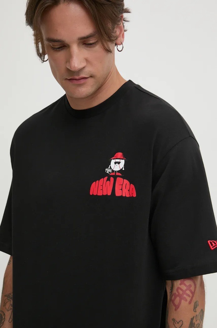 Bavlněné tričko New Era černá 60564865