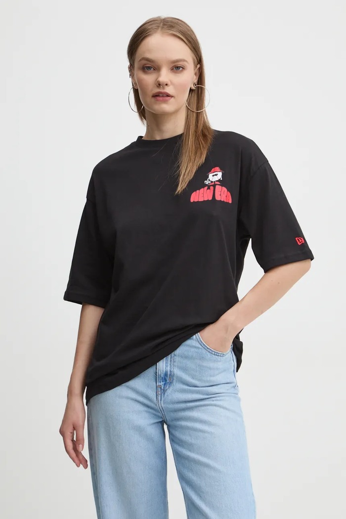 Bavlněné tričko New Era 60564865 černá
