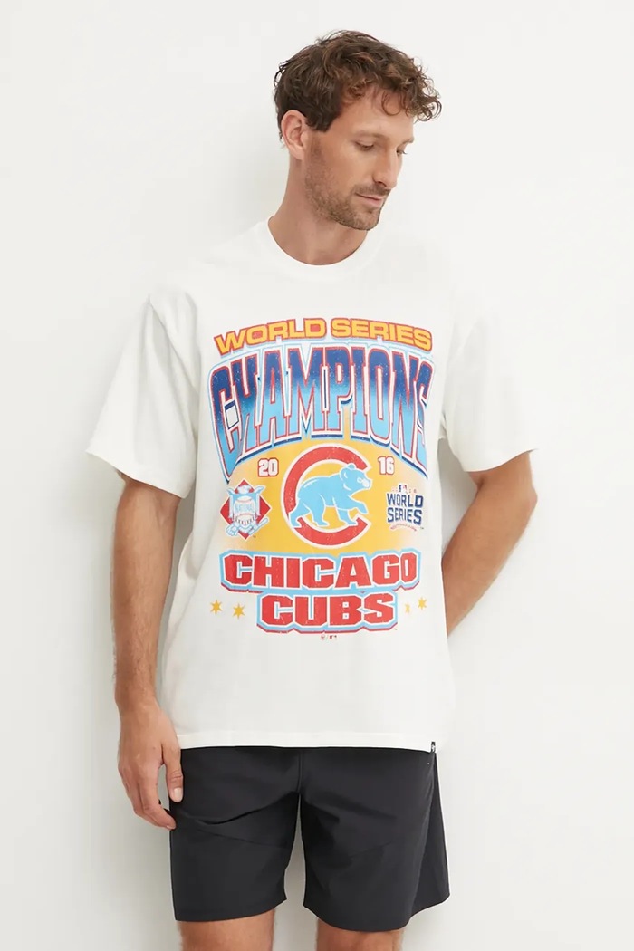 Bavlnené tričko 47 brand MLB Chicago Cubs BU005TMYIHQ632915SS béžová AW24