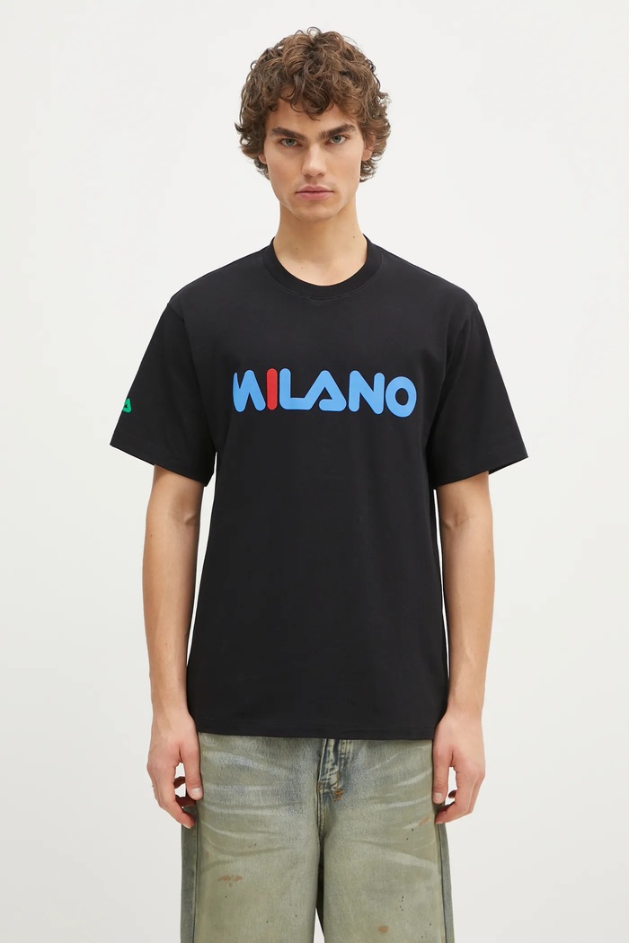 Bavlněné tričko FILA+ Milano regular černá 42FW24TT01523C901