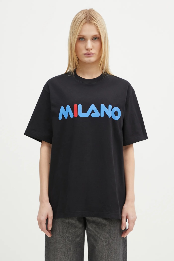Bavlněné tričko FILA+ Milano 42FW24TT01523C901 černá AW24