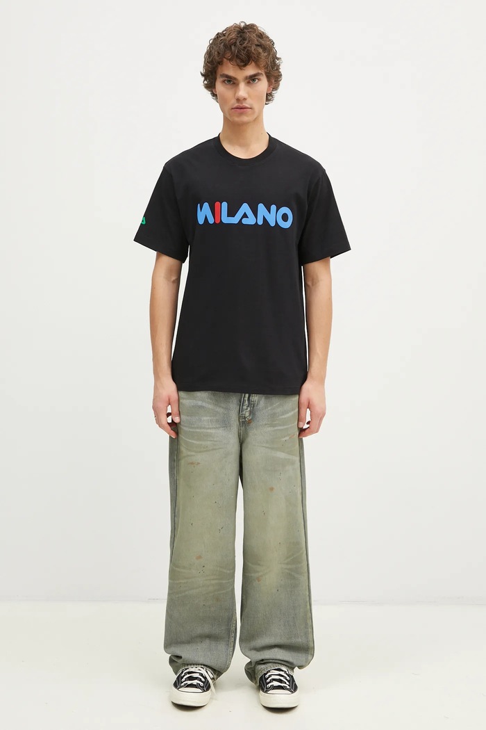 Bavlněné tričko FILA+ Milano 42FW24TT01523C901 černá