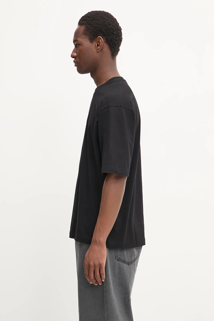 Odzież Filling Pieces t-shirt bawełniany Boxy Embroidered 74413791861 czarny