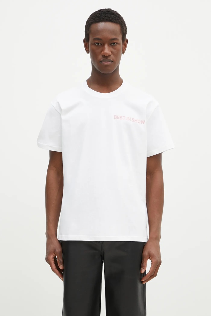 JW Anderson t-shirt bawełniany Best In Show Back Print T-Shirt nadruk biały JT0252.PG0772.001