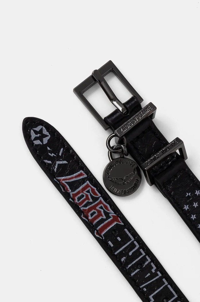 Zadig&Voltaire Bransoletka skórzana OWJW01761 czarny AW25