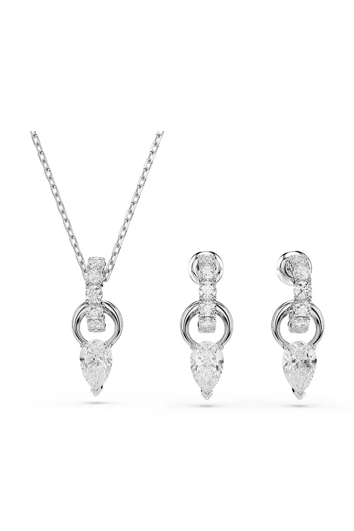 Náušnice a náhrdelník Swarovski MESMERA krystal Swarovski stříbrná 5723197