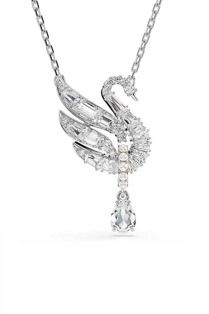 Swarovski colier SWAN zirconiu cubic argintiu 5723387