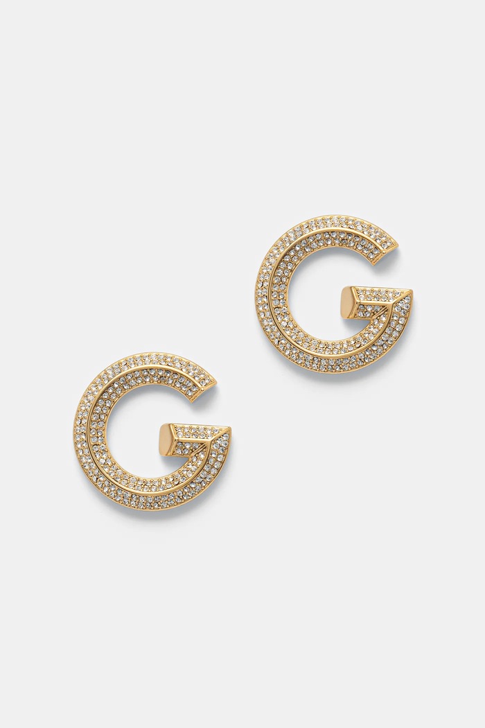 Guess Náušnice Guess G CRYSTAL zlatá JUBE05.434JW