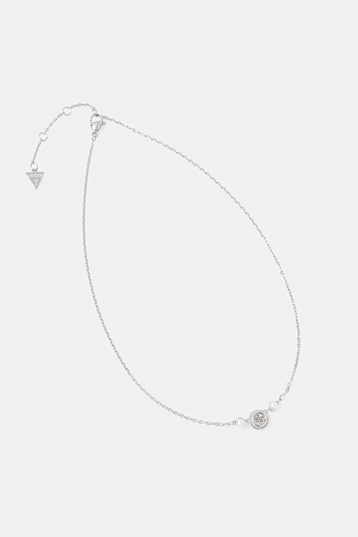 Guess naszyjnik z zawieszką damski ze stali nierdzewnej TINY PEARLY srebrny JUBN05.519JW