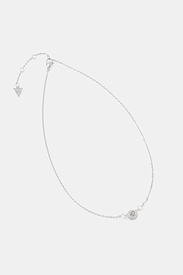 Guess naszyjnik z zawieszką damski ze stali nierdzewnej TINY PEARLY srebrny JUBN05.519JW