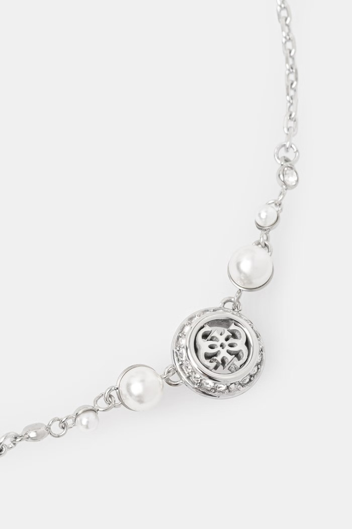 Guess naszyjnik z zawieszką damski ze stali nierdzewnej TINY PEARLY JUBN05.519JW srebrny SS26