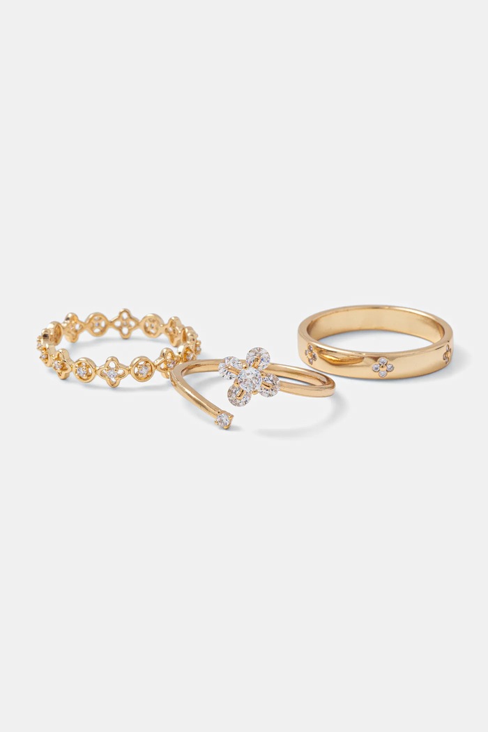 Aldo inel placat cu aur 3-pack zirconiu cubic aur ALANBURY.972