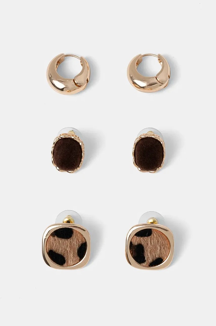 Σκουλαρίκια Aldo 3-pack 3-pack καφέ WILDCHIC.240