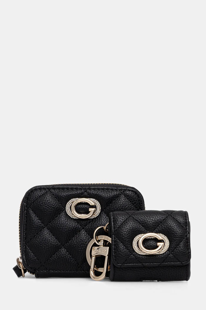 Guess portfel i etui na airpods 2-pack imitacja skóry licowej czarny GFBOXW.P5401