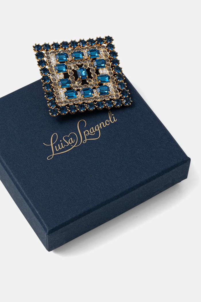Accesorii Luisa Spagnoli broșă 542677 bleumarin