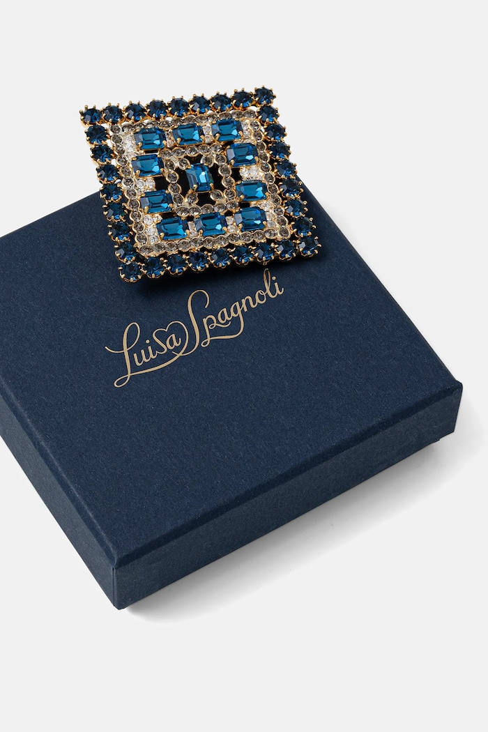 Accesorii Luisa Spagnoli broșă 542677 bleumarin