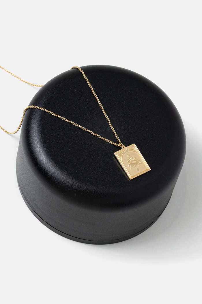 Akcesoria Tom Wood naszyjnik srebrny pozłacany Tarot Strength Pendant 101086 złoty