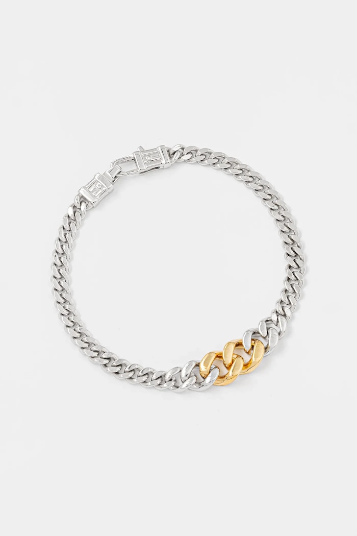 Сребърна гривна Tom Wood Dean Bracelet Duo сребро злато 101252