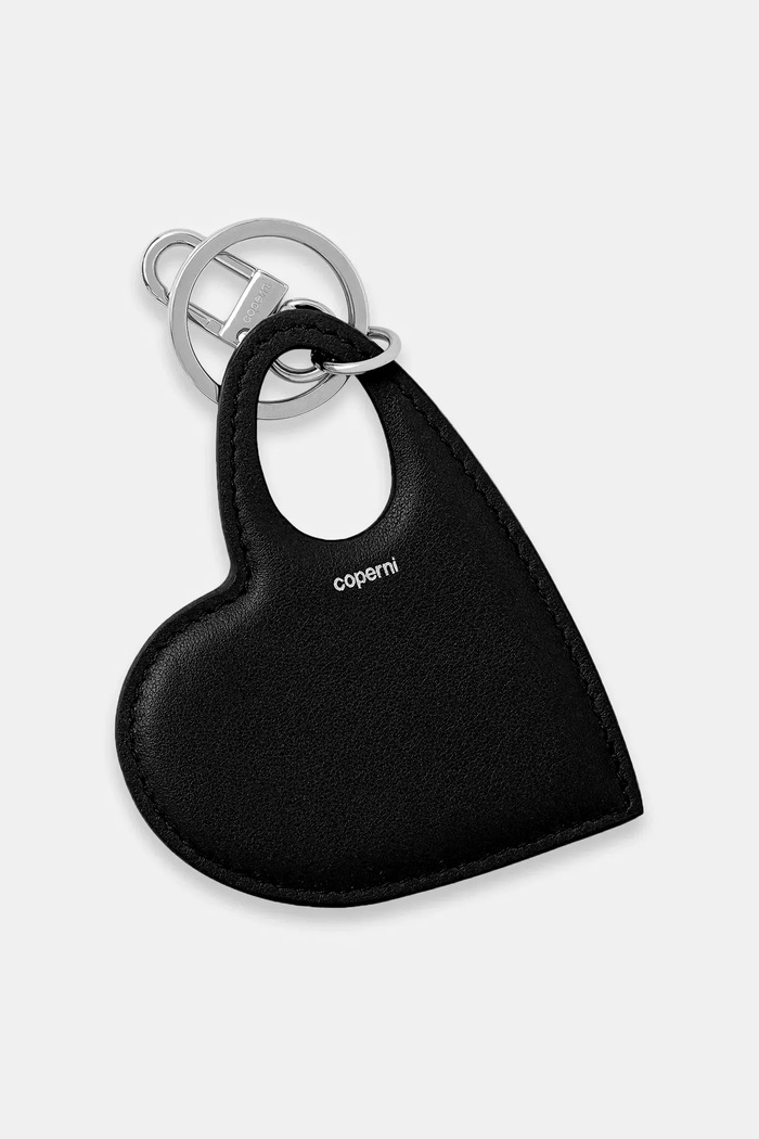 Coperni breloc de piele Heart Keychain negru COPSLG03F6043