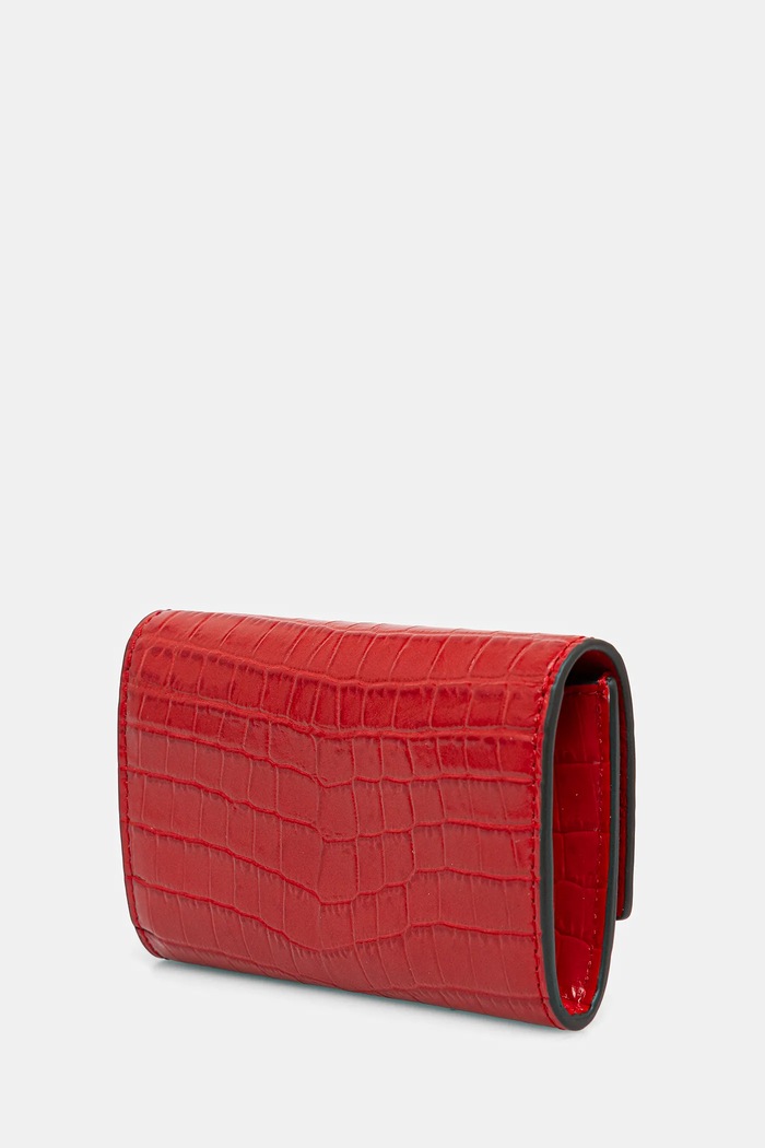 Puzdro na karty Tory Burch Kira Croc Flap Card 174403.600 červená AW25