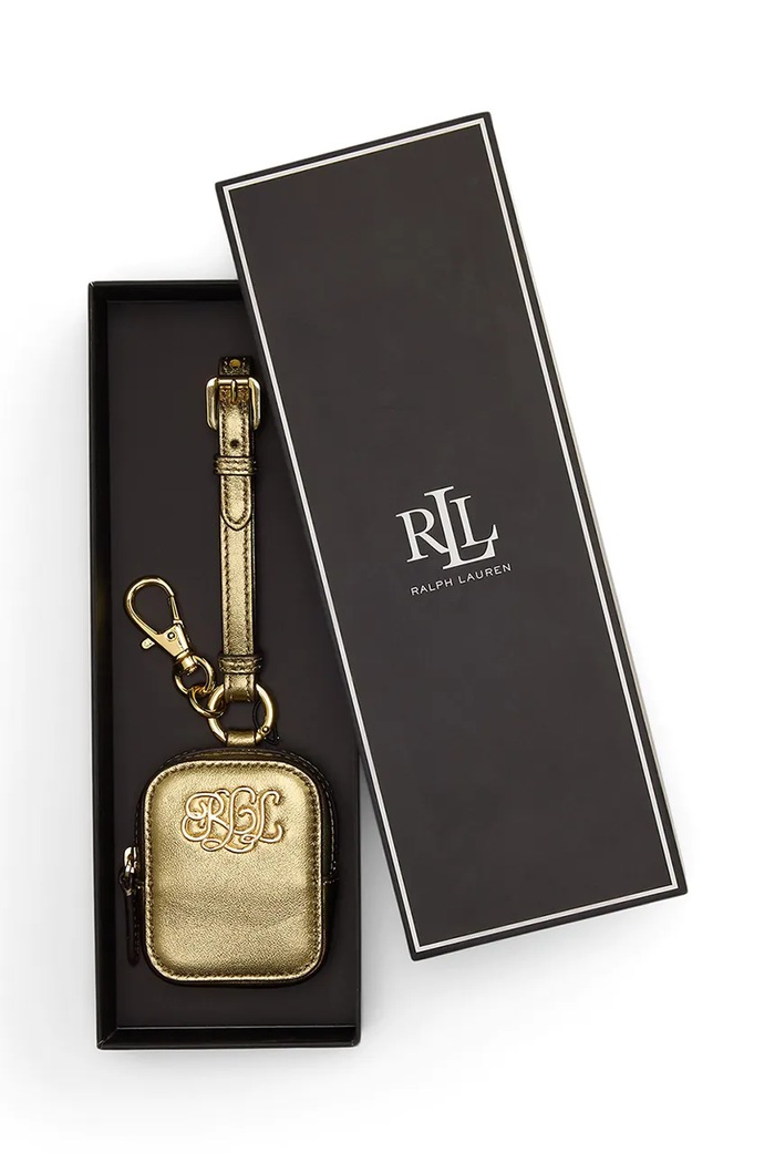 Kožená kľúčenka Lauren Ralph Lauren zlatá 432981196