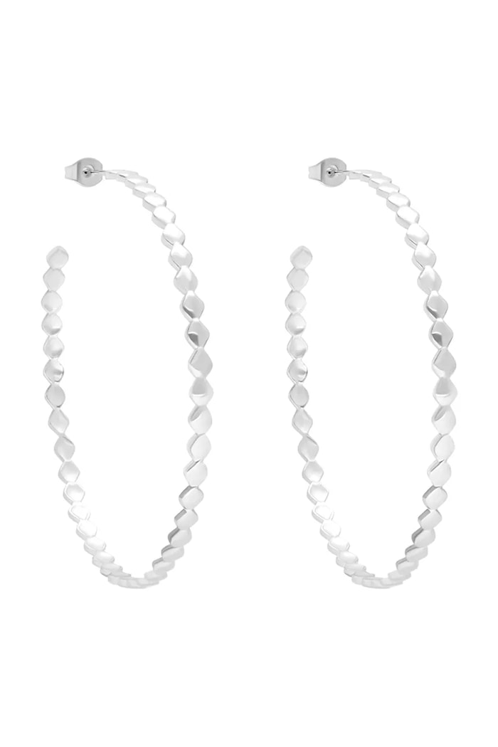 Postriebrené náušnice Lilou Snake strieborná 262/40/KOL/NO3/SR