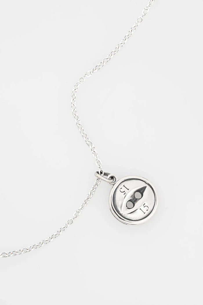 Серебряное колье NEIGHBORHOOD SILVER BUTTON NECKLACE 252IVNH.AC03 серебрянный AW25