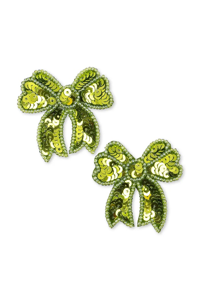 Otroške sponke za lase Konges Sløjd 2 PACK SEQUIN BOW HAIR CLIP 2-pack KS104183.9BYA zelena AW25