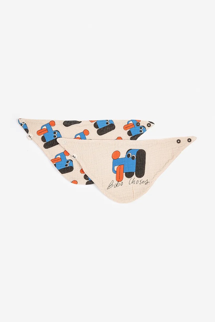 Bobo Choses bavetă reversibilă pentru copii Doggy Mate 2-pack Produs pentru bebe bej 225AH017