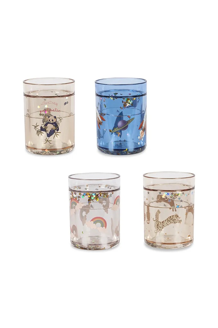 Konges Sløjd Set cani 4 PACK GLITTER CUPS 180 ml 4-pack albastru KS103658.9BYA