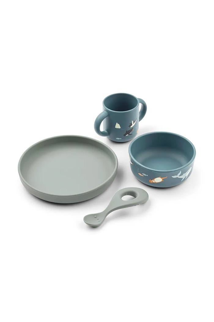 Liewood Set de veselă pentru copii Vivi Printed Tableware Set albastru LW15135.9BYA