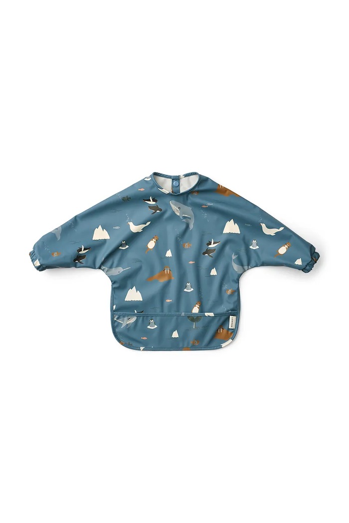 Liewood pelerină copii Merle Printed Cape Bib LW18136.9BYA albastru AW25