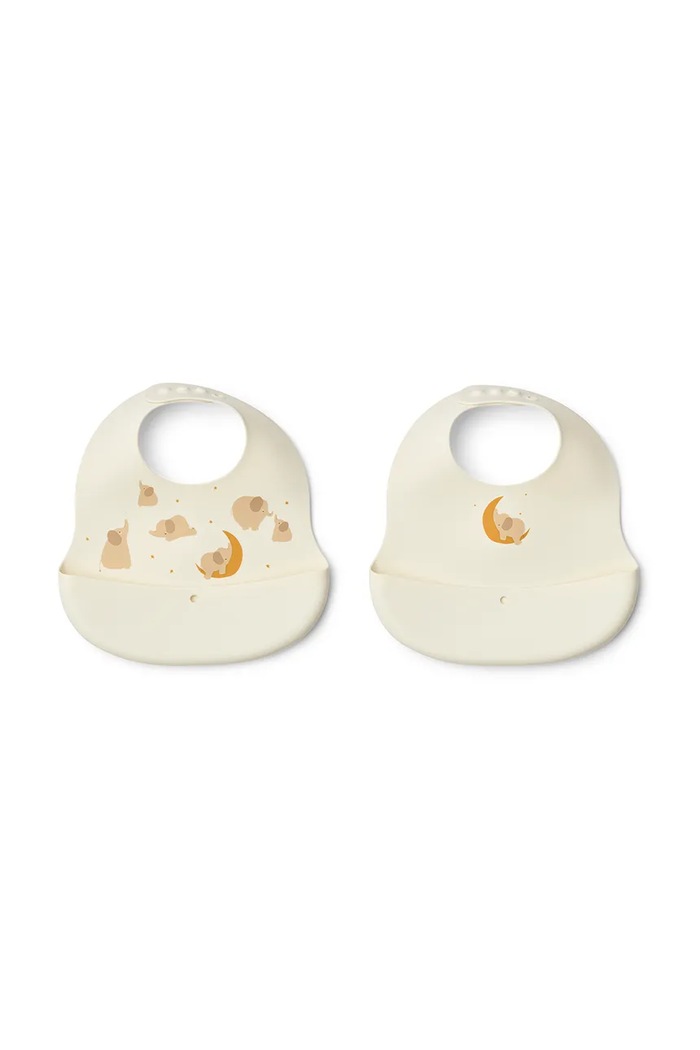 Liewood salopetă pentru bebeluși Ember Printed Bib 2-pack 2-pack 2-pack bej LW20119.9BYA