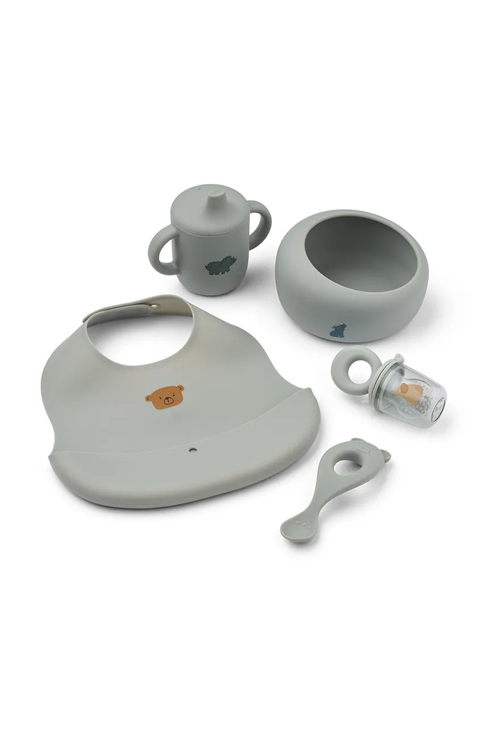 Sada riadu a príborov pre deti Liewood Mileah Baby Mealtime Set LW20421.9BYA modrá SS26