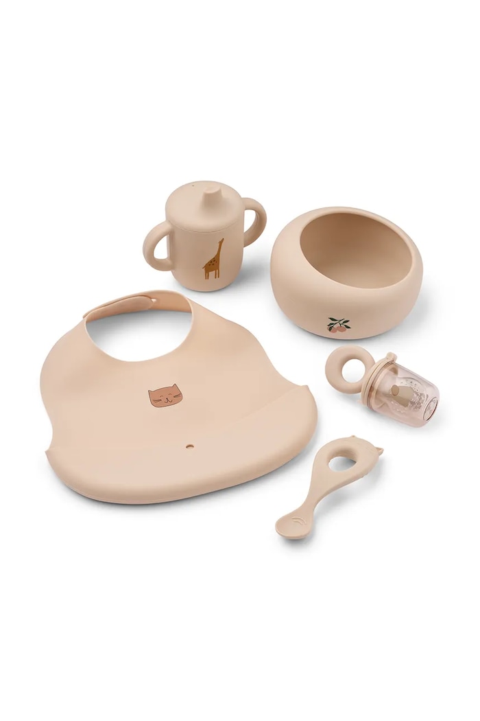 Sada riadu a príborov pre deti Liewood Mileah Baby Mealtime Set LW20421.9BYA oranžová SS26